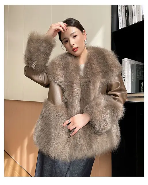 Ro Faux Fur Coat Women Casual Korean Hoodies Furry Thick Warm Faux