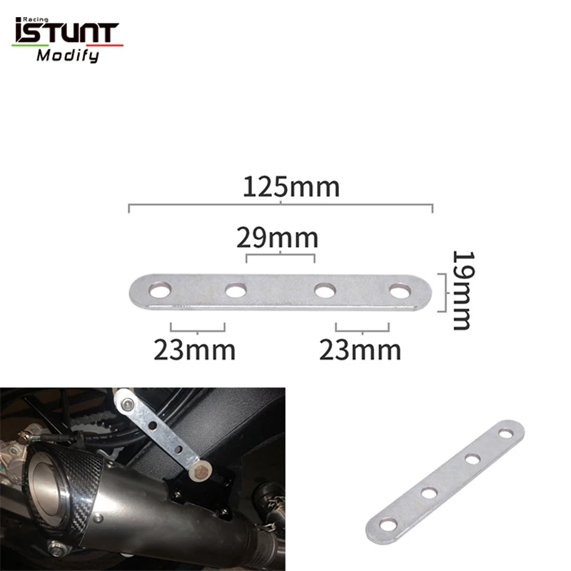 1Pcs Stainless Steel Universal Motorcycle Modified Exhaust Pipe Escape Fixed Ring Racing ring Z-shaped Strip Piece Bracket Fixed - Image 6