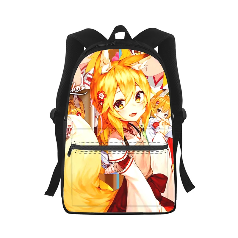 Anime the helpful fox senko san Men Women Backpack 3D Print Fashion Student School Bag Laptop Backpack Kids Travel Shoulder Bag