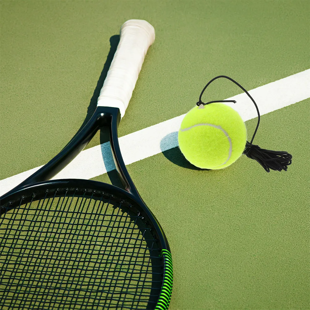 6Pcs 테니스 트레이너 탄성 로프 테니스 공 리바운드 훈련 키트 휴대용 싱글 ..
