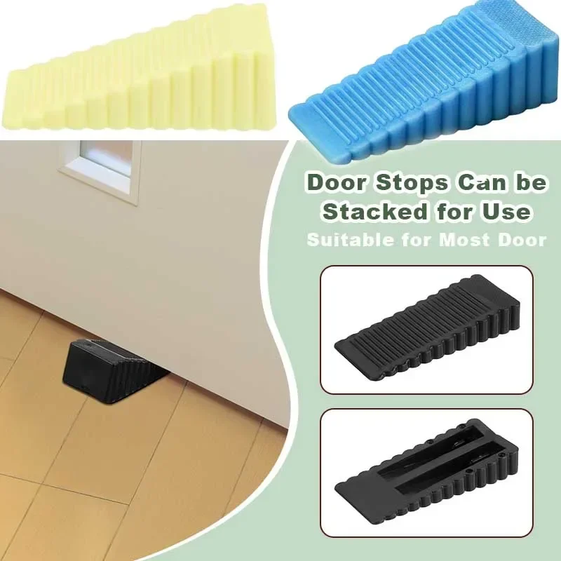 1-5pc Silicone Wedge Door Stop Reusable Shock Absorbent Home Office Anti-Folder Hand Door Stopper Anti-collision