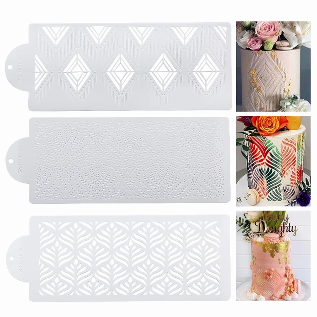 13 Styles Cake Decorating Tool Wheat Spike Pattern Cake Stencil Plastic  Lace Cake Border Stencils Template DIY Drawing Mold Bakeware Pastry