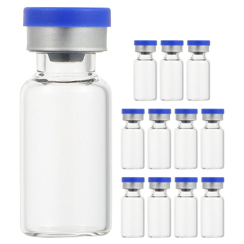 12pcs Glass Vials Small Glass Storage Bottles Liquid Sample Vials Powder Vial with Caps 3ml