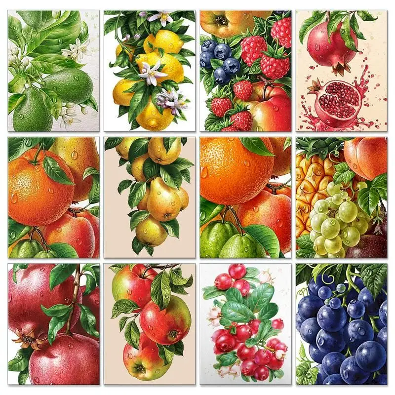 

GATYZTORY Diamond Art Painting Kits Fruit Cross Stitch Kits Diamond Mosaic Grape Beads Embroidery Craft Handmade Home Decor