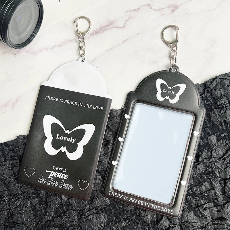Lovely Butterfly Photocard Holder Card Protective Sleeve Dol Photo Sleeves 1 Card Slot Photo Pocket Student Girl ID Card Cover