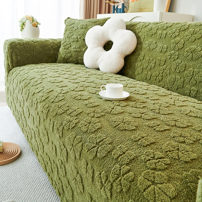 ModernSoftVelvetFabricSofaCoversForLivingRoomStretchWarm