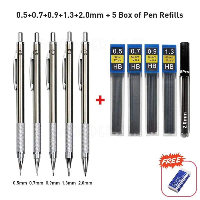 Premium Full Metal Mechanical Pencil for Sketching and Drawing
