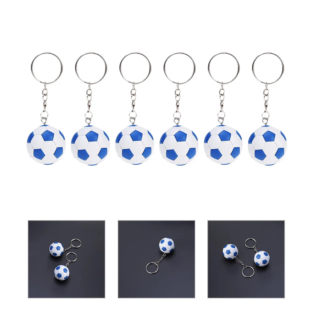 6pcs Soccer Keychains Sports Ball Key Ring Mini Football Key Pendant Backpack Hanging Charms 6pcs soccer keychains sports ball key ring mini football key pendant backpack hanging charms