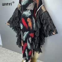 Robe plissée élastique WINYI, tenue de plage, kaftan, abaya, robe de soirée de luxe Dubaï, robe longue pour femme musulmane. 2