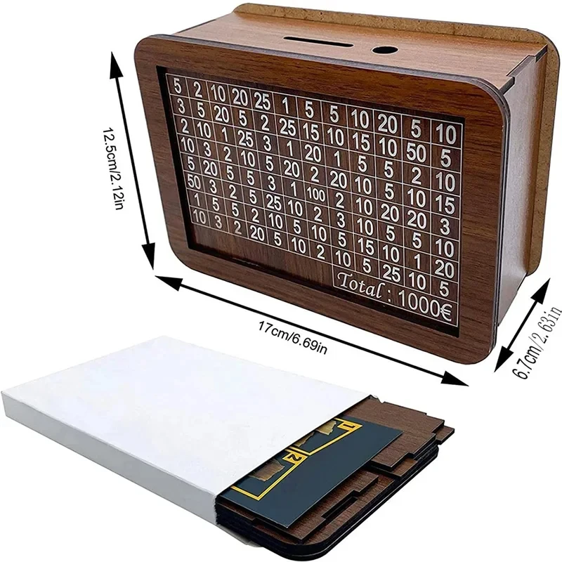 Wooden Piggy Bank Digital Piggy Bank Wooden Money Box Piggy Bank Cash Box Wooden Money Box DIY Reusable Banknote Savings Boxes Attached Boxes Savings Digital Target
