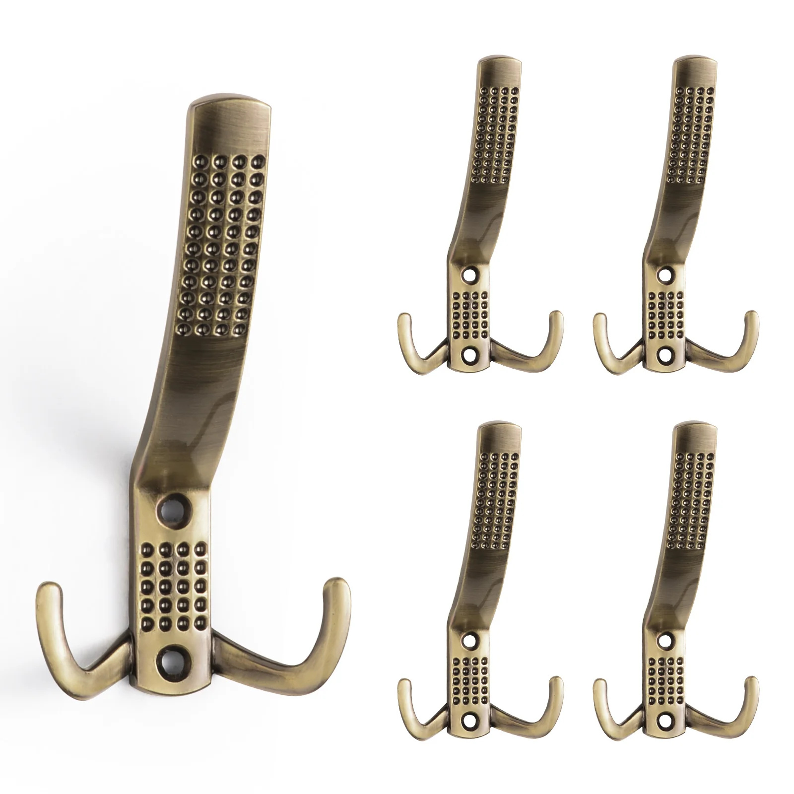 5PCS Set Coat Hooks For Wall Bathroom Accessories Home Bronze Metal Wall Hanger Coat Rack Kitchen Retro Hook Hard Hanging Hooks