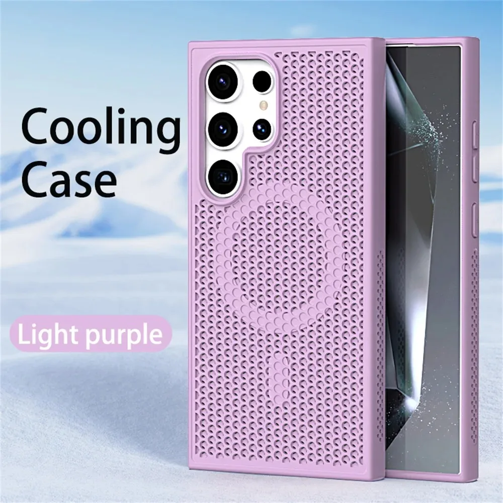 Fashion Cooling Heat Dissipation Breathable Phone Case with Magnetic Back Cover