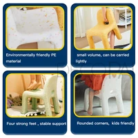 Kids Study Table And Chairs Set Backrest Cute Low Stool Small Kindergarten Outdoor Plastic Strong Durable Table Furniture Set 6