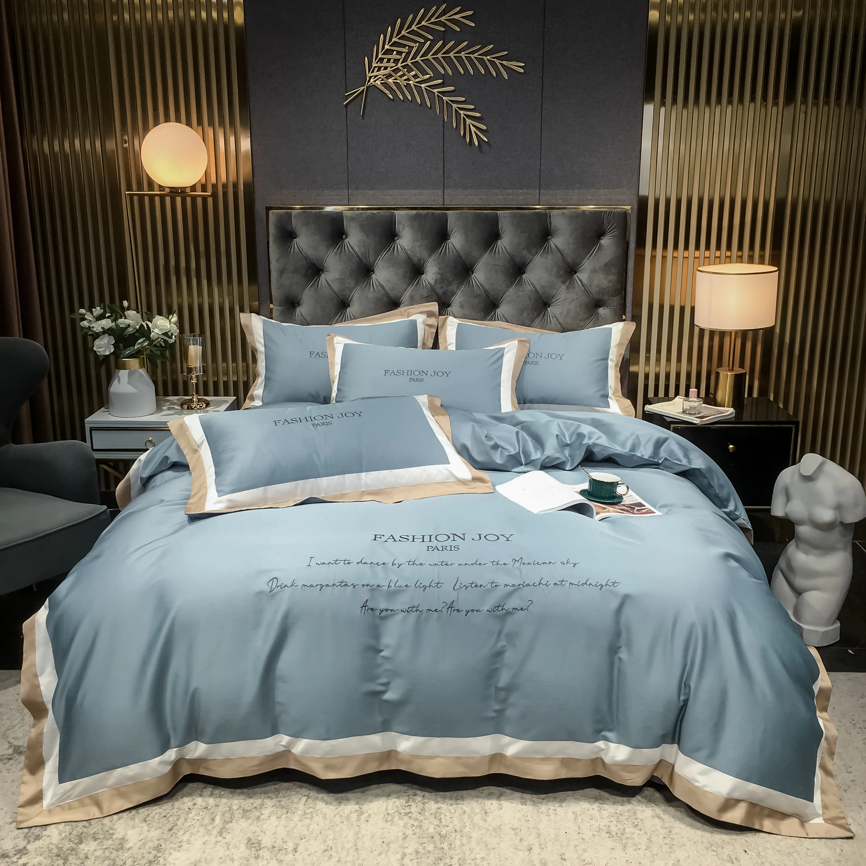 2022 New Fourpiece Bedding Fashion Cotton Double Household Bed Sheet