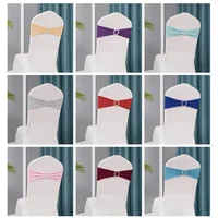 Chair Sashes Bows Wedding Lycra Chair Spandex Bands Stretch With Buckle For Chair Covers Decoration Party Dinner Banquet 1
