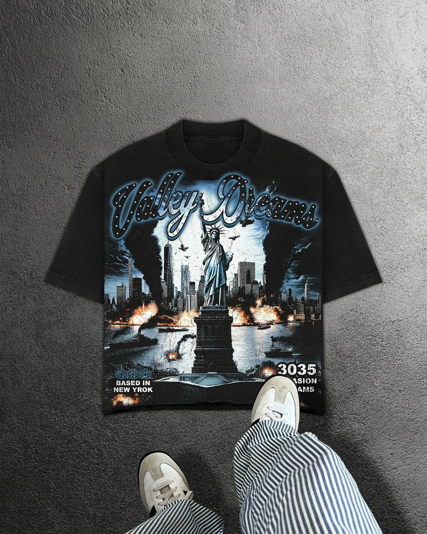 Statue of Liberty Graphic T Shirts Oversized Y2k Tops Harajuku Vintage Gothic Streetwear Black Short Sleeve T Shirt Men Clothing