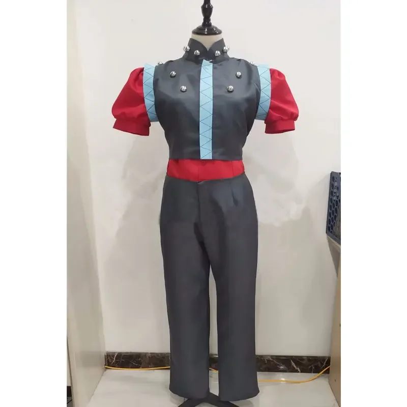 

Anime Illumi Zoldyck Irumi Zorudikku Cosplay Costume Uniform Halloween Party Outfit Red Short Shirt Pants Vest Custom Made