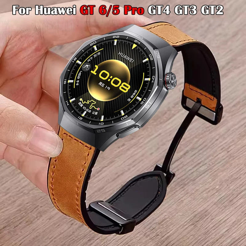 Premium 22mm Leather Silicone Strap with Magnetic Buckle
