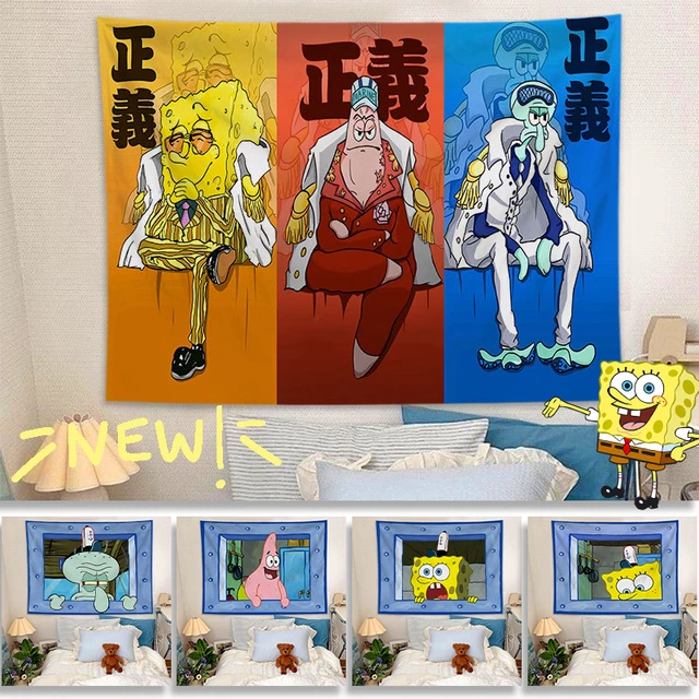 Desenhos animados Anime Bob Esponja Conjunto de cama, 3D Impresso Beddings,  Quilt Lula Moluquinha, Capa de