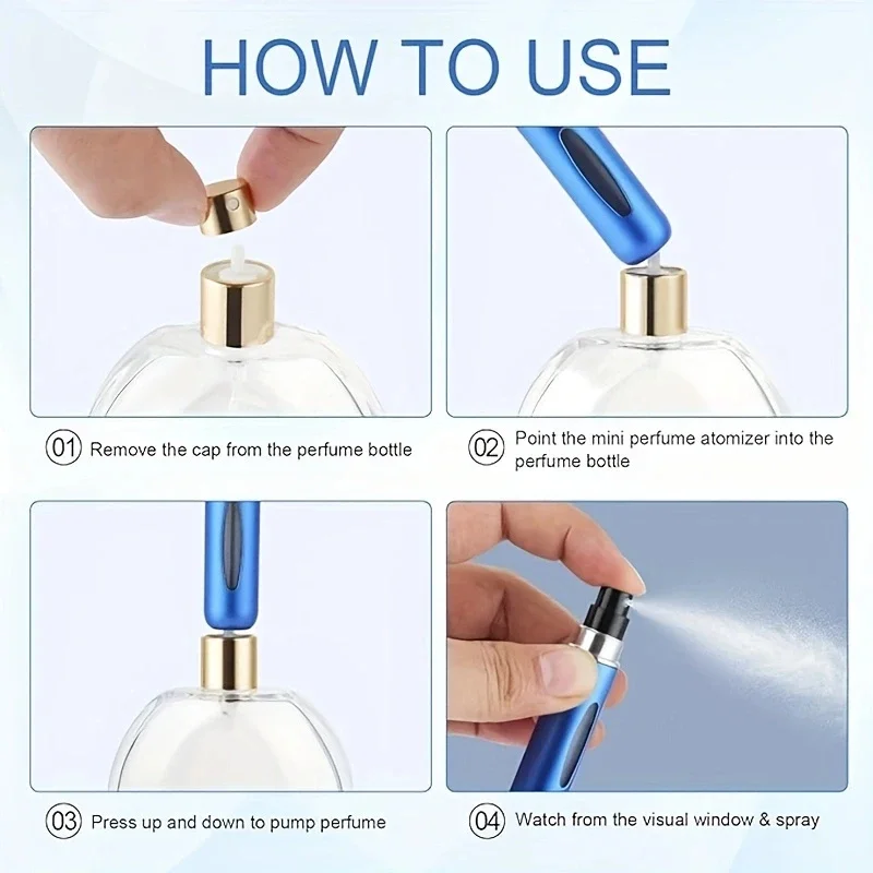 6 Portable Bottles Travel Size 5ml Use
