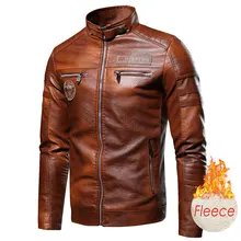 

Men 2021 Autumn New Brand Casual Motor Distressed Leather Jacket Coat Men Winter Vintage Outwear Faux Leather Jackets Men
