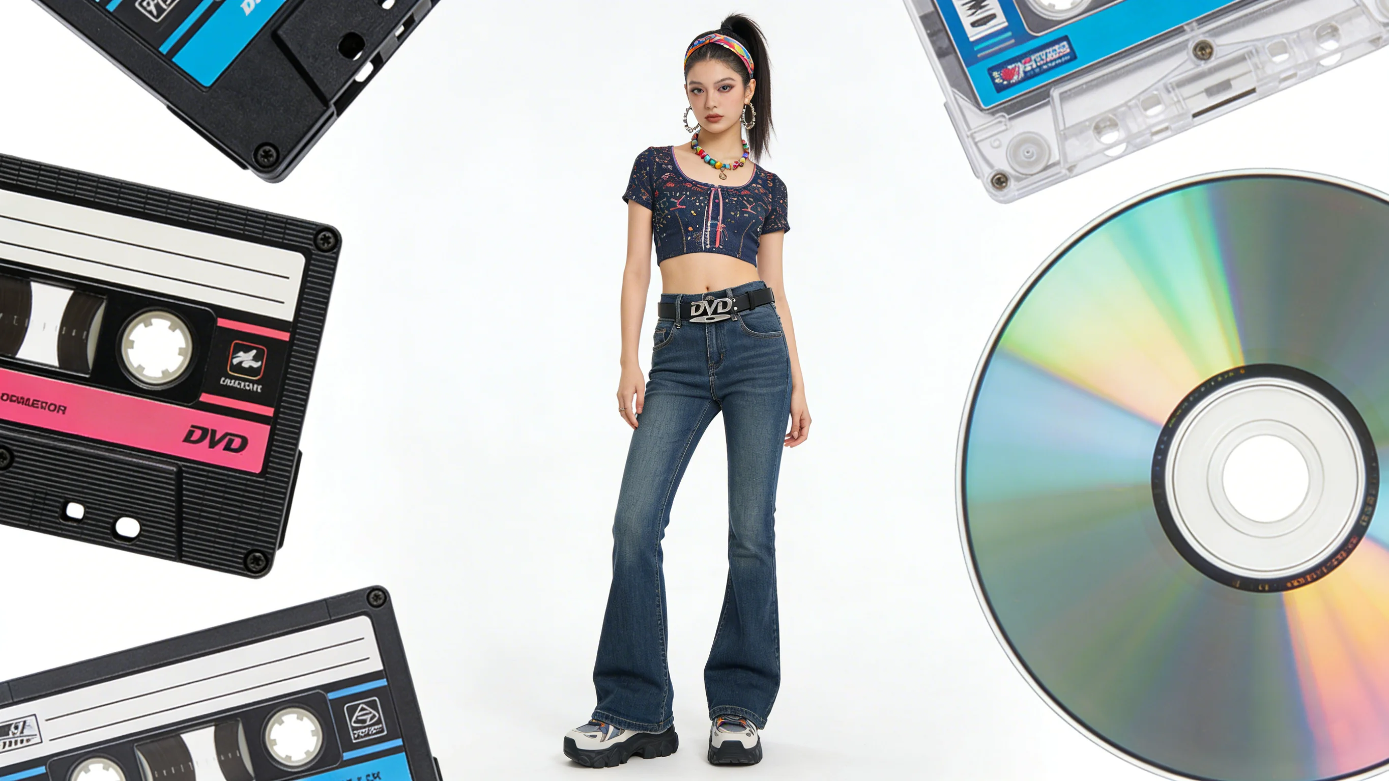 Unisex Nostalgischer DVD-Gürtel, Stilvolle Dekoration Vielseitiger Komfortabler Taillengürtel, Perfekt für Männer und Frauen zum Täglichen Tragen – Detail 14