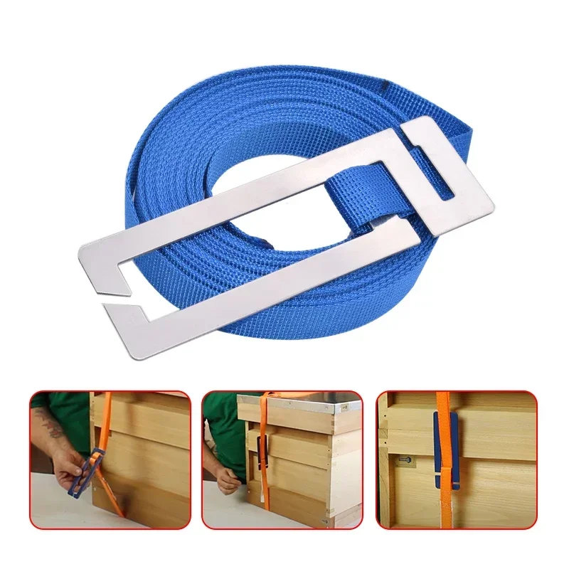 2PCS Bee Hive Strap Tie Down Beehive Fixed Tightening Bee Box Binding Strip Beehive Belt Buckle Moving Beekeeping Tools