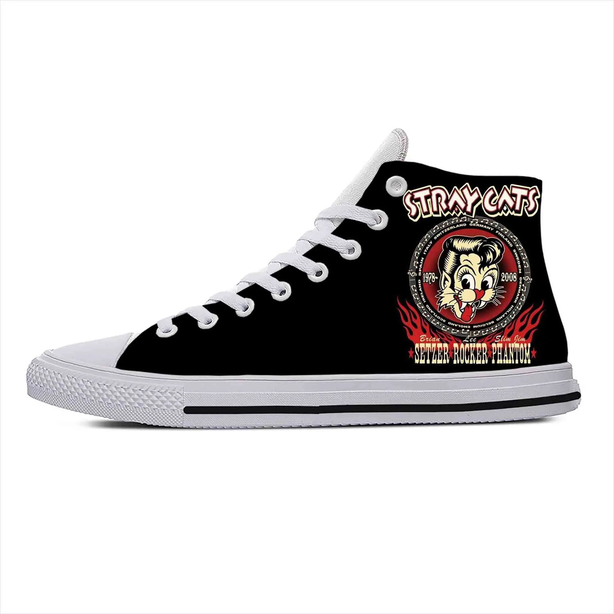 

Cat Music Rock Band Singer Fashion Funny Stray Casual Cloth Shoes High Top Lightweight Breathable 3D Print Men Women Sneakers