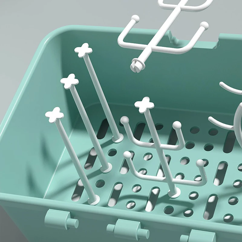 Bottle Drying Rack Baby Bottle Drying Rack Feeding Bottle Drying Rack Baby Bottle Holder Baby Feeding Bottle Drying Rack Storage Box with Anti-dust Cover Dustproof Nursing Tableware Container