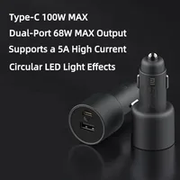 New Xiaomi Car Charger 100W MAX 1A1C Fast Charging Dual-port USB-A USB-C Smart Device Fully Compatible With Light Effect Display - Image 2