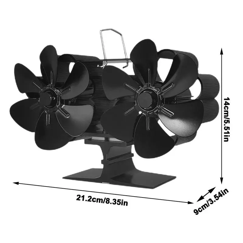 Fireplace Fan 12-Blades Wood Burner Fan Silent Operation Fireplace For Wood/Log Burner/Fireplace Non Electric More Warm Air