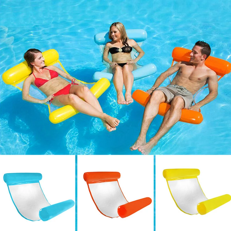 Of anders Cursus Specimen Water Hangmat In Air Matras Zwembad Strand Ligstoel Drijvende Slapen Kussen  Opvouwbare Opblaasbare Lucht Matras Bed Stoel 1pc - Beach Chairs -  AliExpress