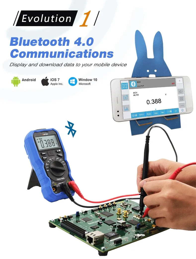 OW16B Multifunctional Digital Multimeter with Bluetooth and NCV True RMS test Ba