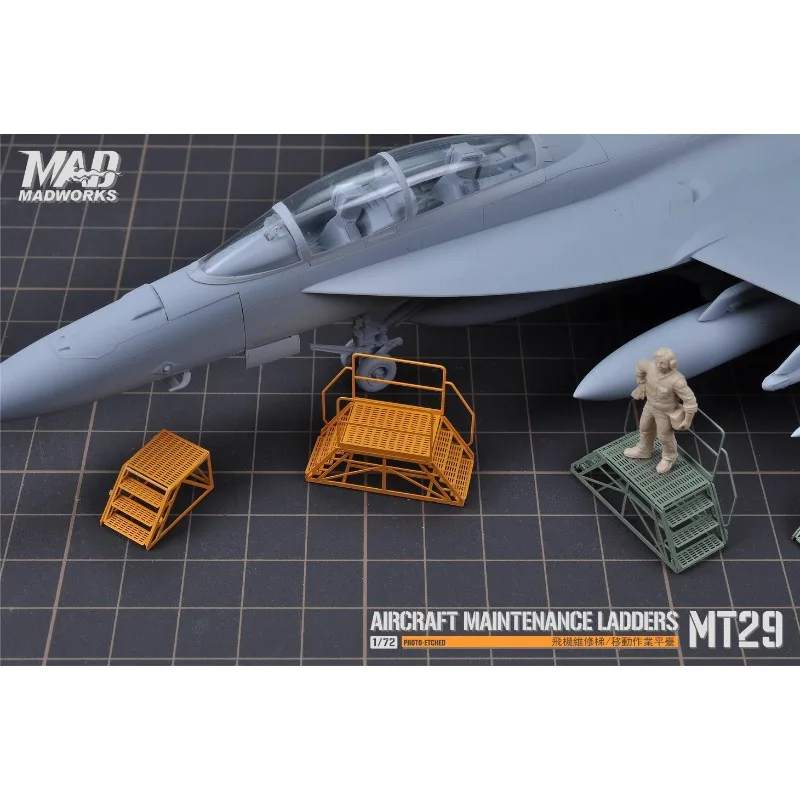 MADWORKS 1/72 항공기 유지 보수 사다리, 모바일 클라이밍 플랫폼 스타일 2, 사진 에칭, 모델링 취미 DIY, MT29