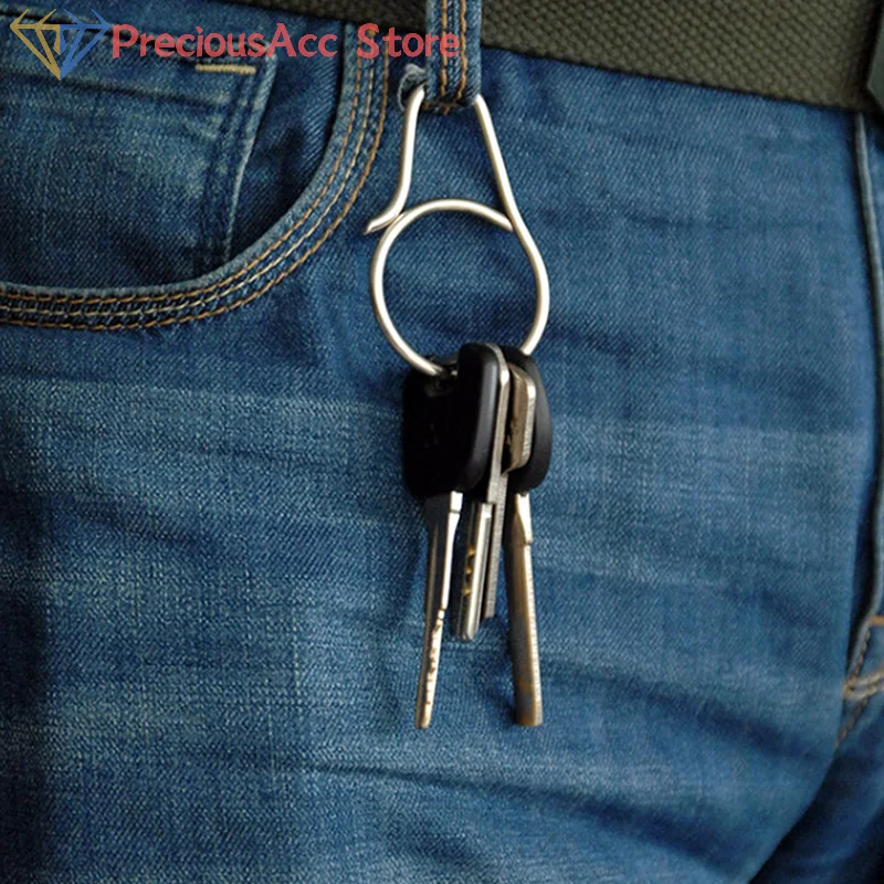 Titanium Alloy Key Ring Belt Clip Quick Draw Keychain Carabiner Hanging Buckles Pendant Super Lightweight Man Car Keychain Tools