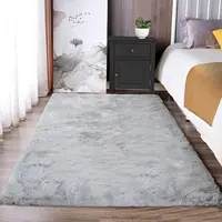 Fluffy carpet for bedroom Grey Area Rug Soft Faux Rabbit Fur living room carpet children's play mat bay window pad home decor 1