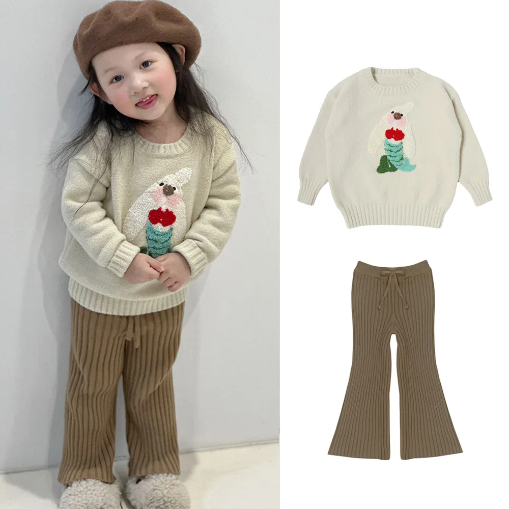 

Kids Sweaters 2023 New Spring Winter Brand Girls Cute Print Knit Pullover Sweaters Baby Child Cotton Outwear Tops Clothing