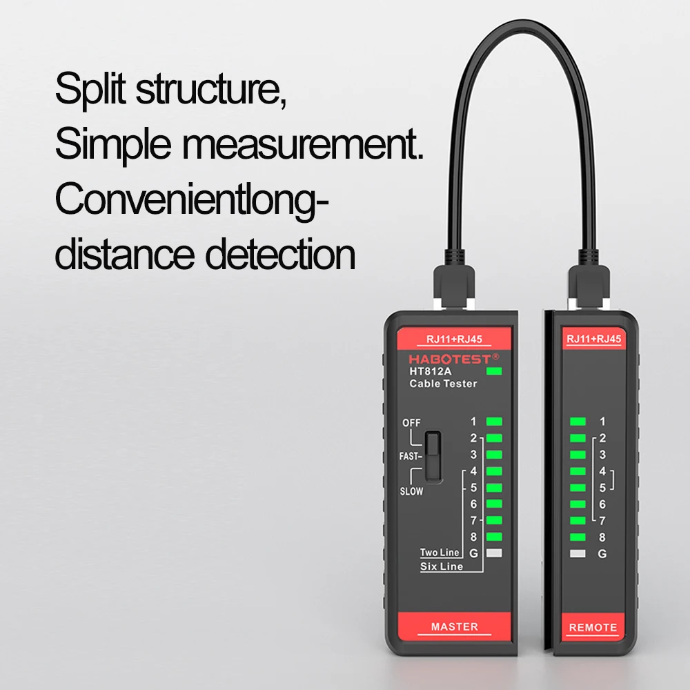 HABOTEST Cable lan tester Network Cable Tester RJ45 RJ11 RJ12 CAT5 UTP LAN Tester Networking Tool network Repair