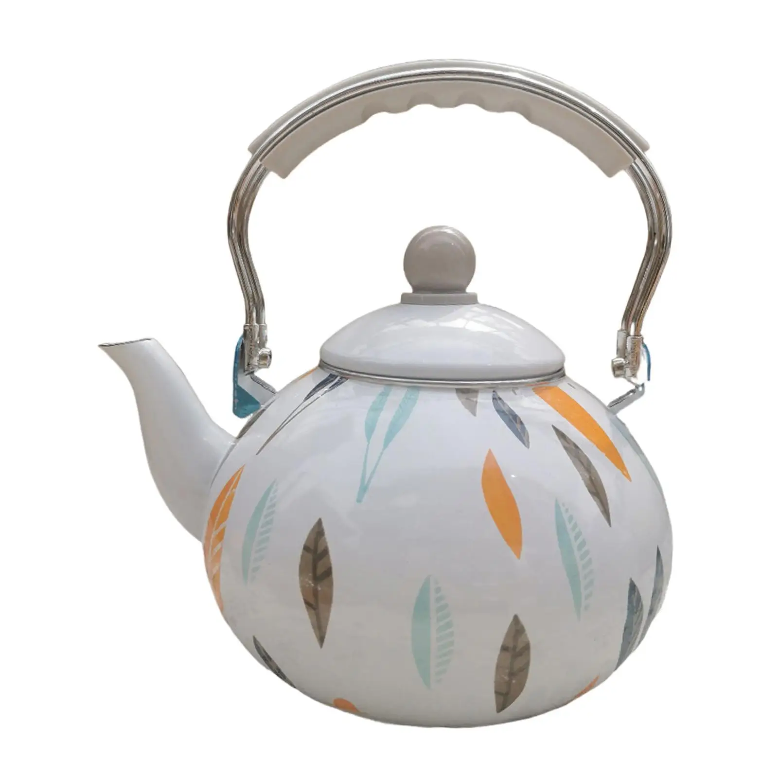 Enamel Teapot 3L Sturdy Comfortable Grip,Vintage,Water Kettle,Leaf Enamel Pot for Home Kitchen Decor Cold Water Tea