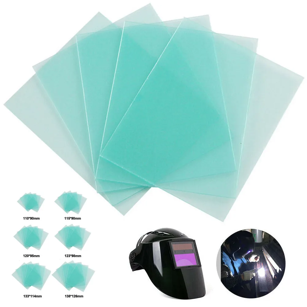 Spare Welding Shield Cover Green Clear Lens Protector Plate For Welding Screens Helmet Mask Replacement Accessories 10pcs welding helmet lens face shield mask