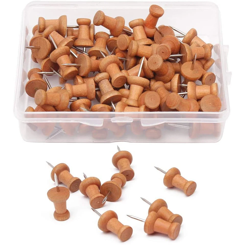 Drawing Painting Tool Wall Studs for Photos Cork Boards Wooden Push Pins Map Markers Map Tacks Thumbtack Pins