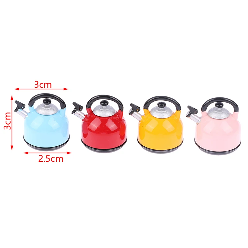 Doll House Decoration 1/12 Mini Alloy Kettle Simulation Teapot Model Toys Dollhouse Miniature Accessories 5