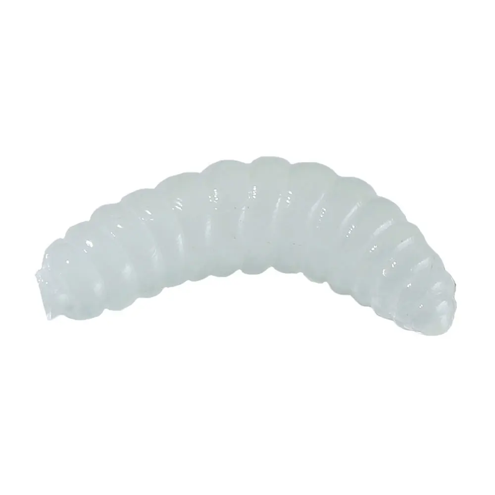 50pcs vers luisants appâts souples 2cm asticots crevettes pour pêche brochet perche carpe