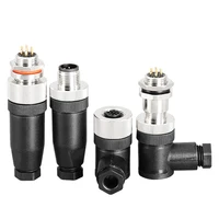 5 PCS M12 flange mounting sensor connector waterproof male&female plug screw threaded coupling 3 4 5 8 12 Pin A type connectors 2