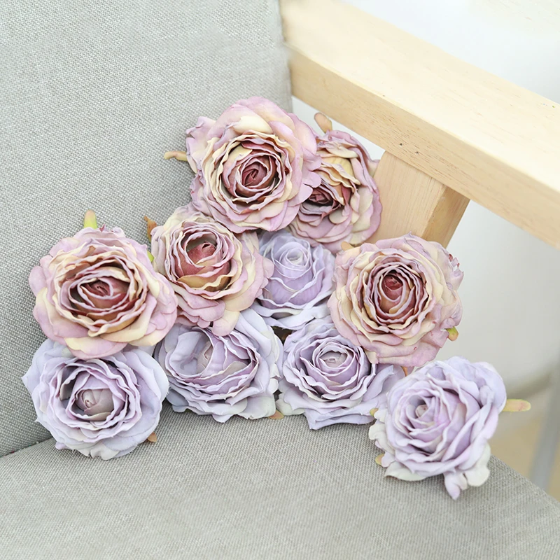 5pcs Heads Rose Artificial Flower Cheap For Home Decoration Christmas