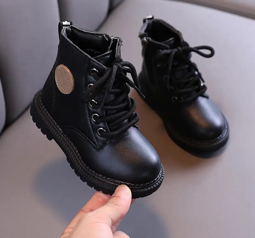 

Kids Tide Boots Boys Shoes Autumn Winter Leather Children Boots Fashion Toddler Girls Boots Warm Winter Boots Kids Snow Shoes