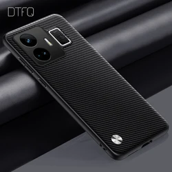 Luxurious Leather Pattern Shockproof Back Cover Case for Realme GT Neo5 (Carbon Fiber)