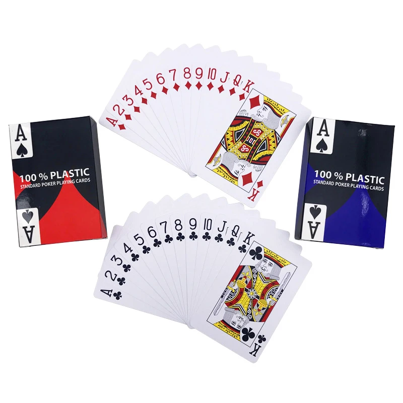 Playing Cards 2 Set Bridge Pattern Poker Baccarat Plastic Waterproof Playing Cards Little Letters Texas Hold&rsquo;em Board Game 2.28*3.46 inch
