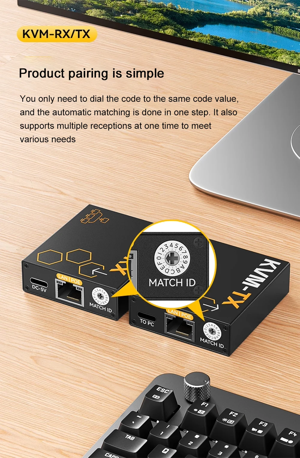 Link Pi KVM-TX/RX HDMI Network Cable Extender Audio Video To RJ45 Network Port K