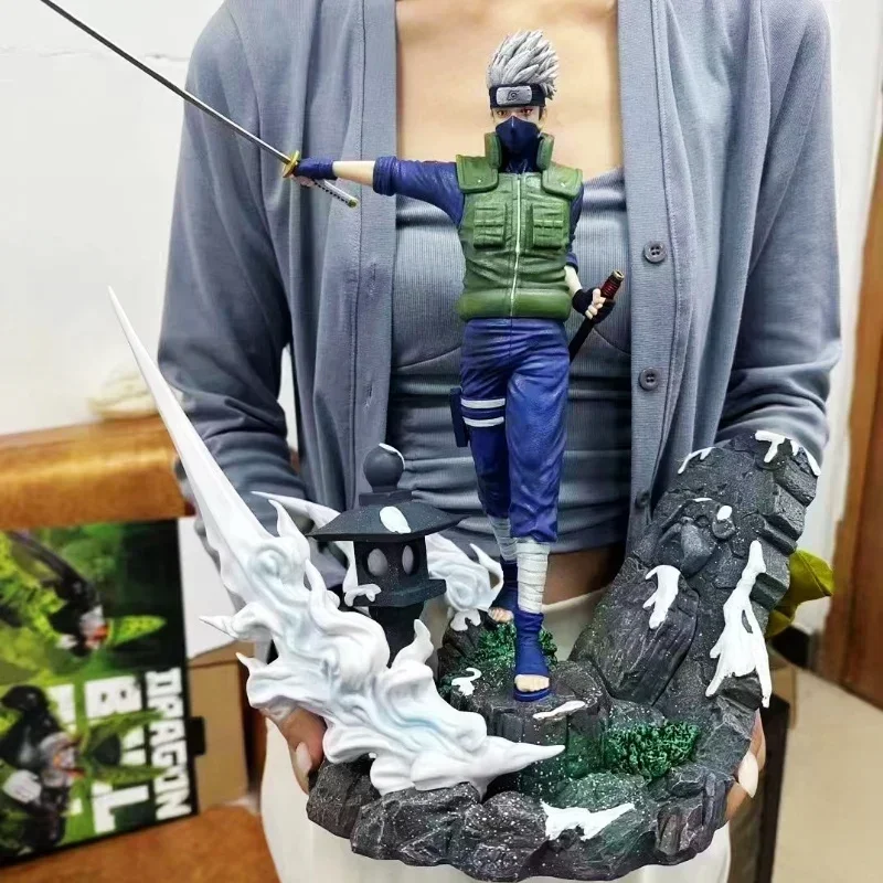 

37m Anime Naruto Figure Kakashi Draw Sword Gk Model Anime Characters Collection Doll Pvc Room Desktop Ornament Gift Kids Toys